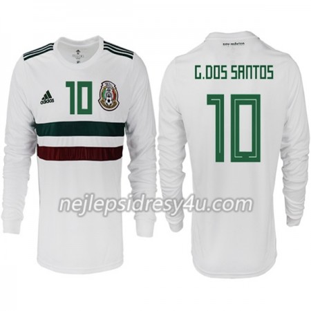 Fotbalový Dres Mexiko G. DOS SANTOS 10 Venkovní MS 2018 Dlouhý Rukáv